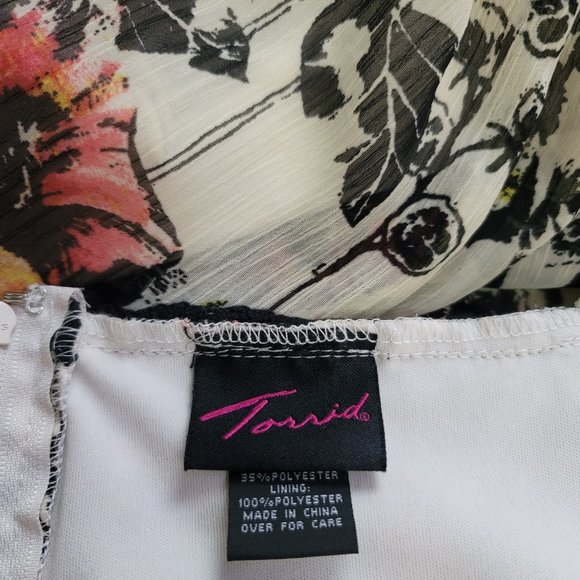Torrid Hi / Low Sleeveless Floral Chiffon Dress Women's 14 - Picture 4 of 4